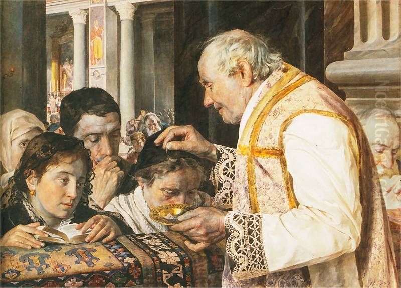 Ash Wednesday Oil Painting by Julian Falat