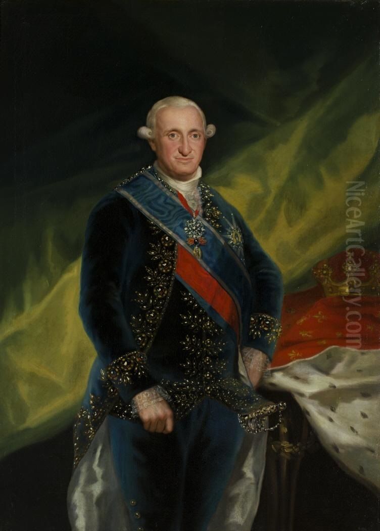 Retrato del rey Carlos IV de Espana Oil Painting by Francisco Goya Fuendetodos
