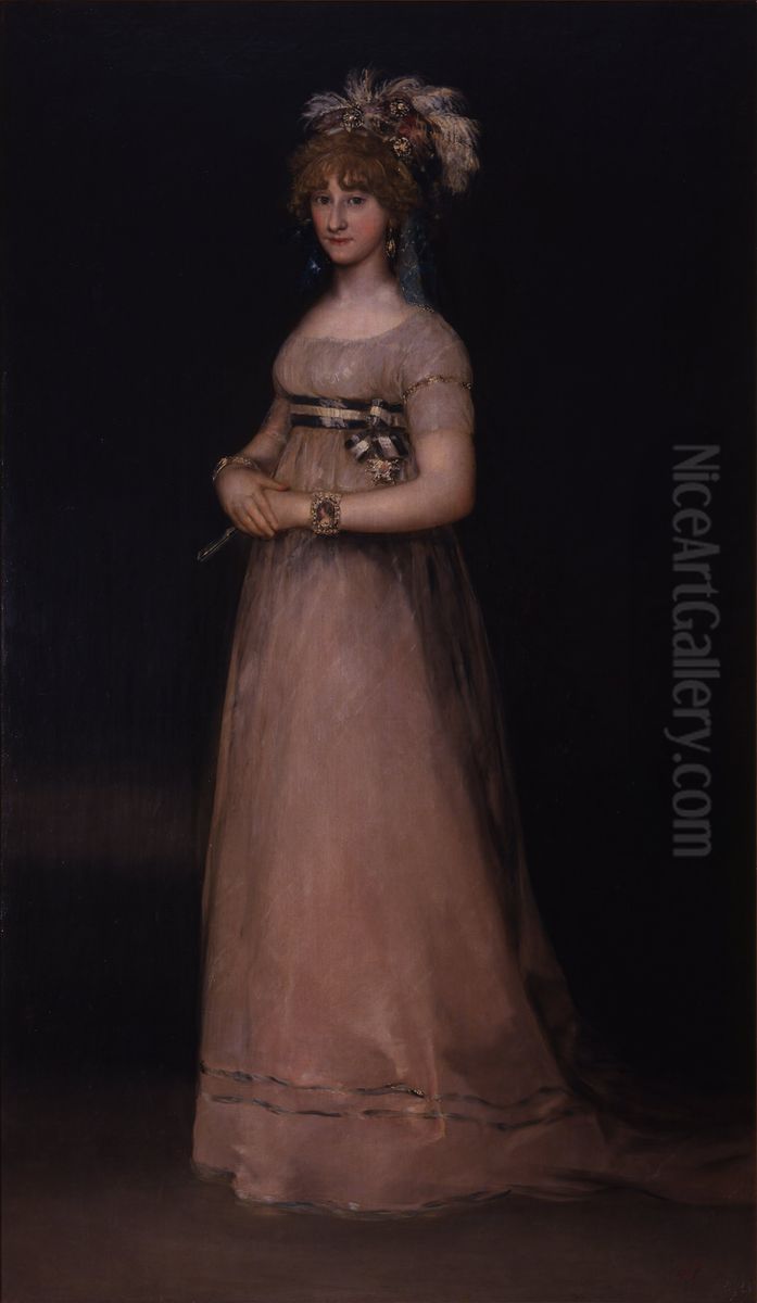 Portrait of Maria Luisa de Borbon y Vallabriga Oil Painting by Francisco Goya Fuendetodos