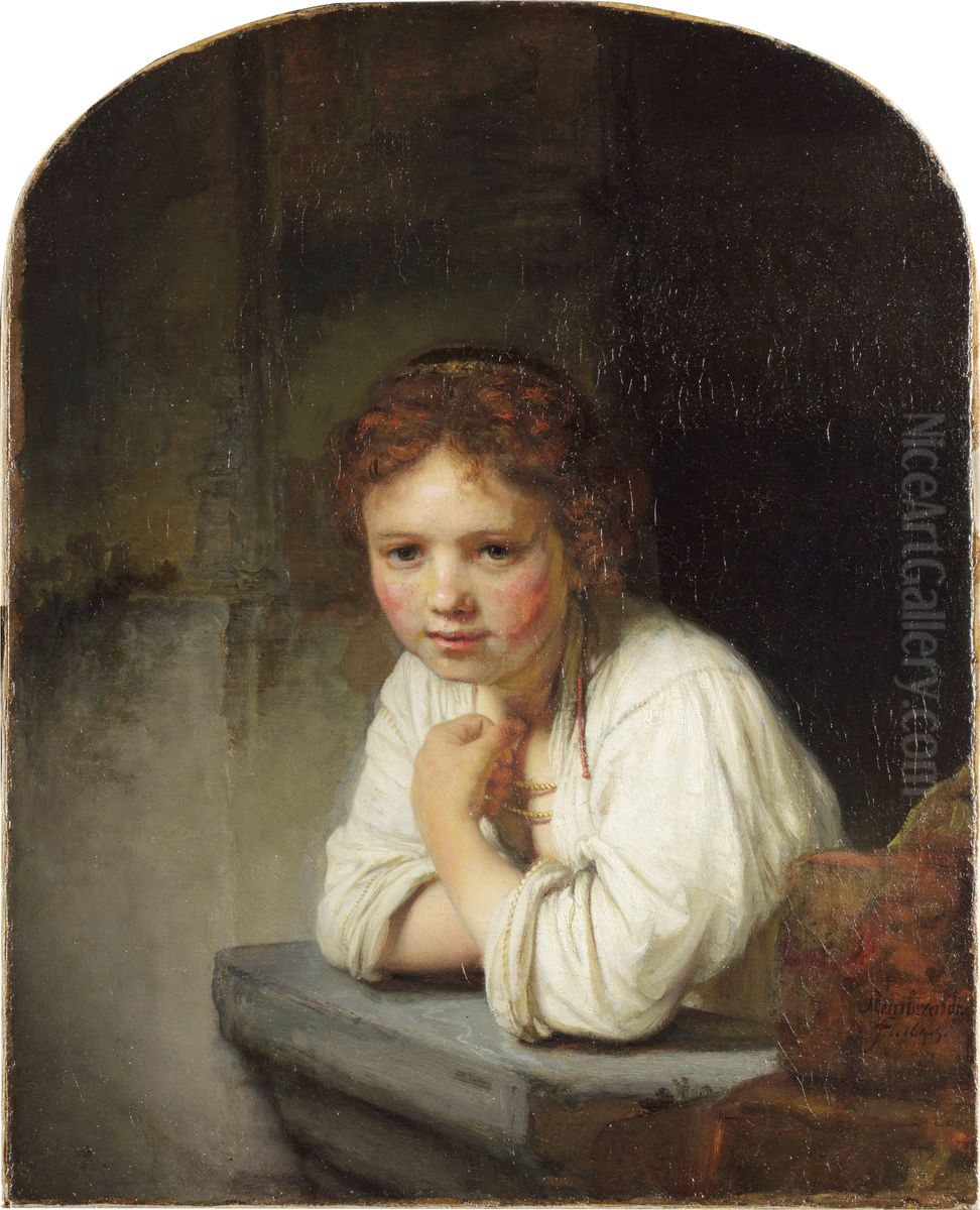 Girl at a Window Oil Painting by Rembrandt