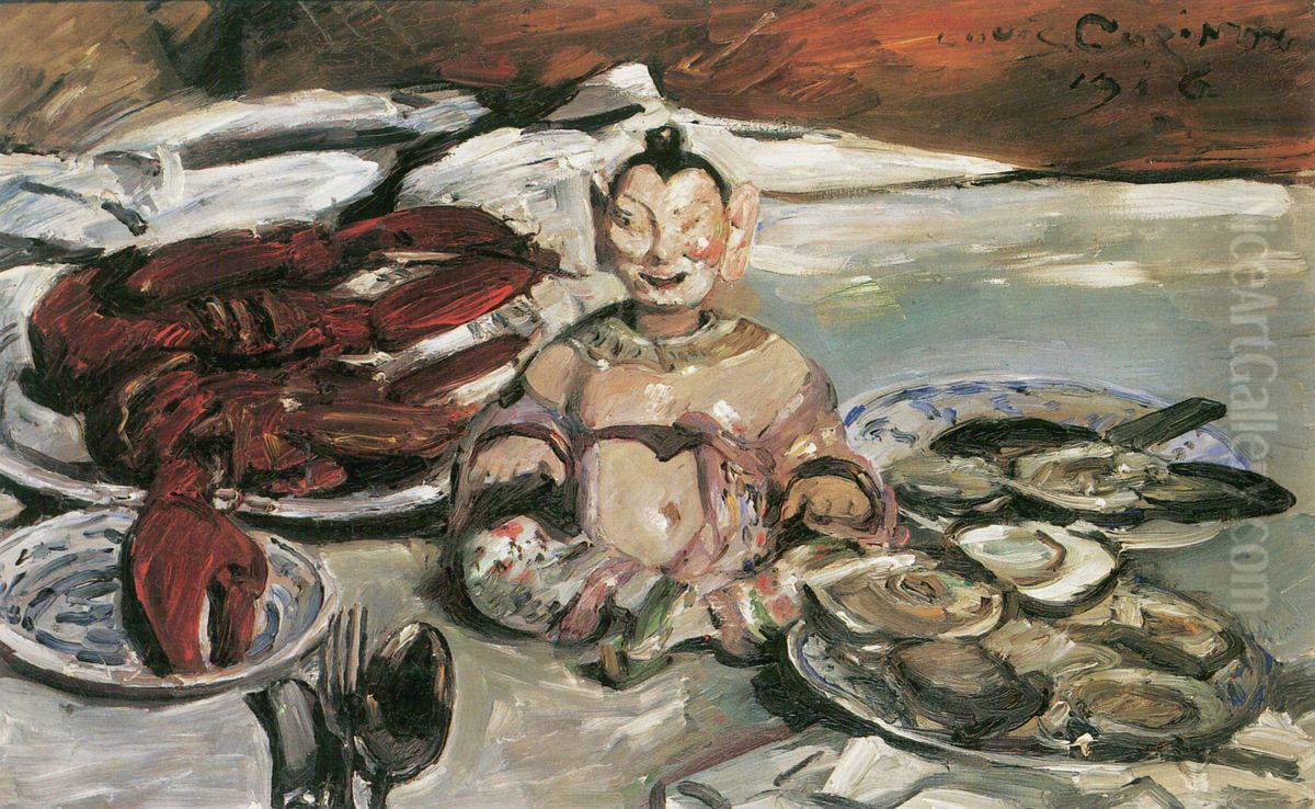 Stillleben mit Pagode Oil Painting by Lovis (Franz Heinrich Louis) Corinth