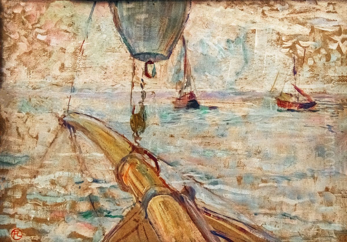 View of the Arcachon basin taken from the front of the yacht COCORICO Oil Painting by Henri De Toulouse-Lautrec