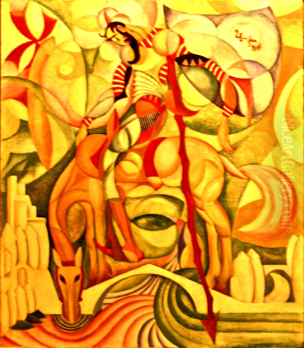 D. Quixote Oil Painting by Amadeo De Souza Cardoso