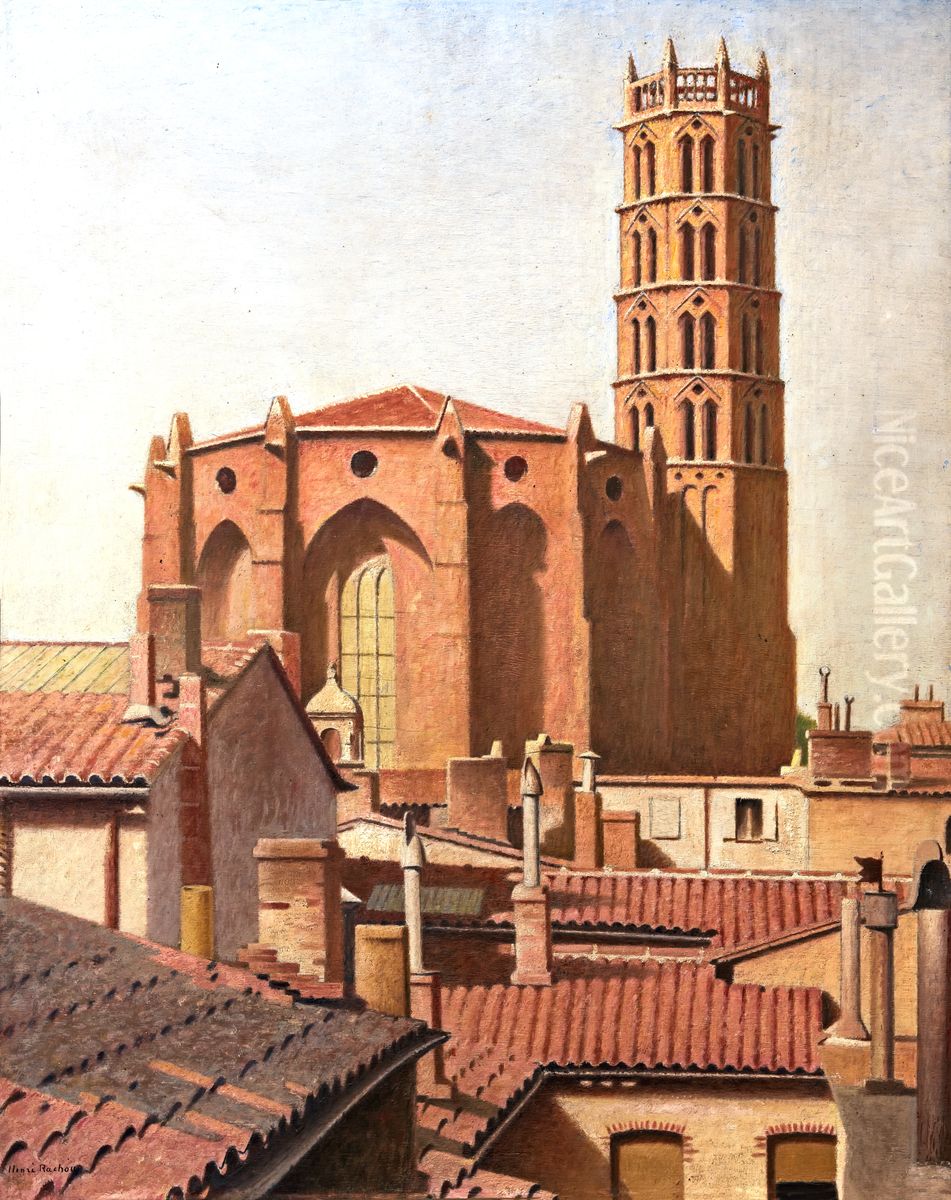 Apse and Jacobin tower in Toulouse Oil Painting by Henri Rachou