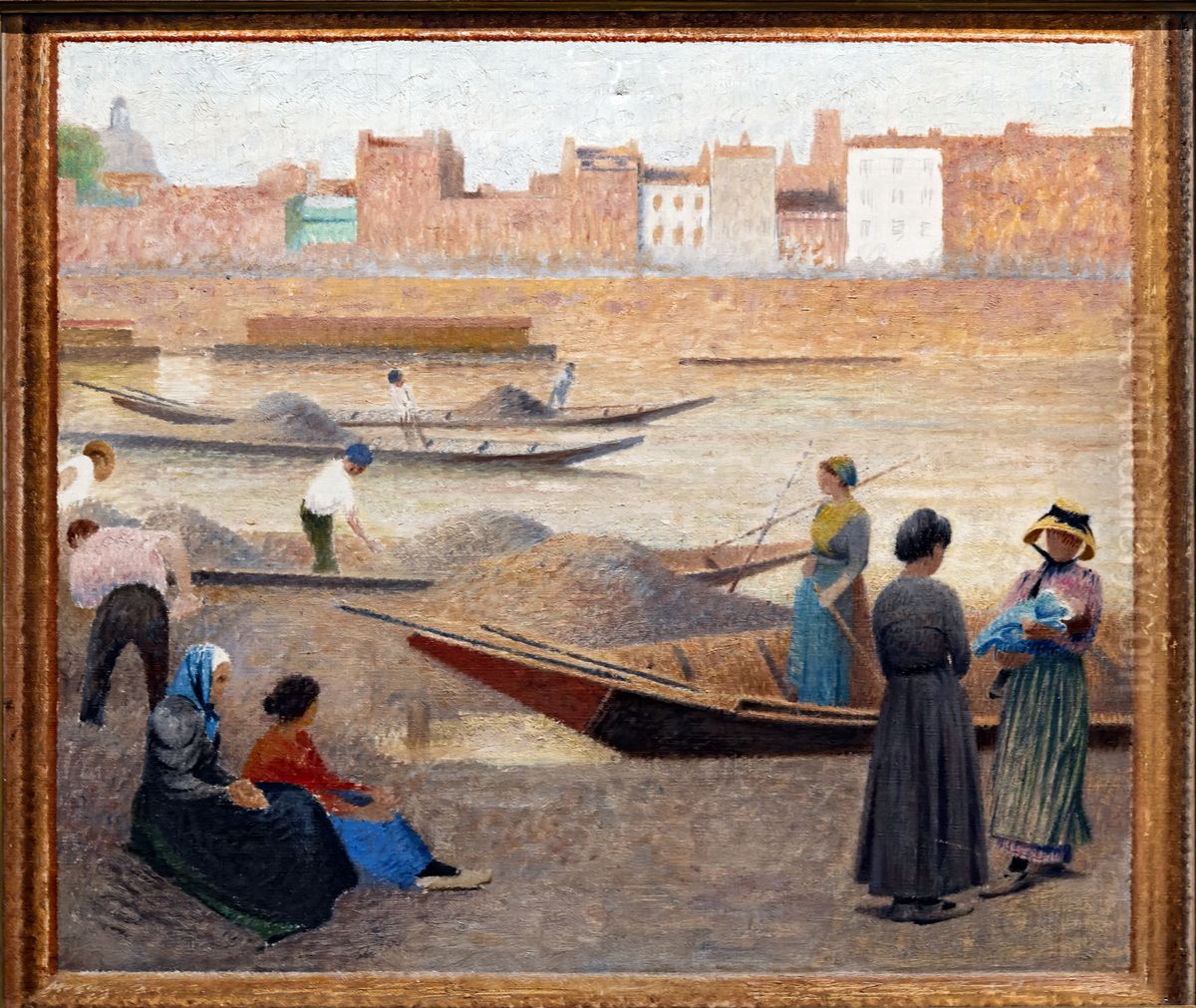 Autour des pecheurs de sable(etude pour le foyer du theatre du Capitole) Oil Painting by Henri Rachou