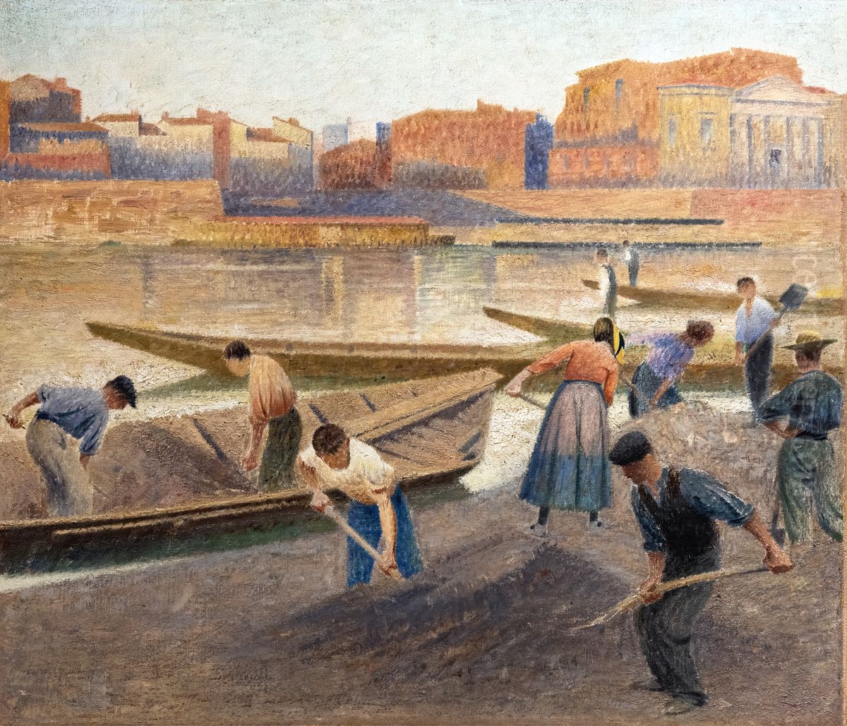 Sand unloading Oil Painting by Henri Rachou