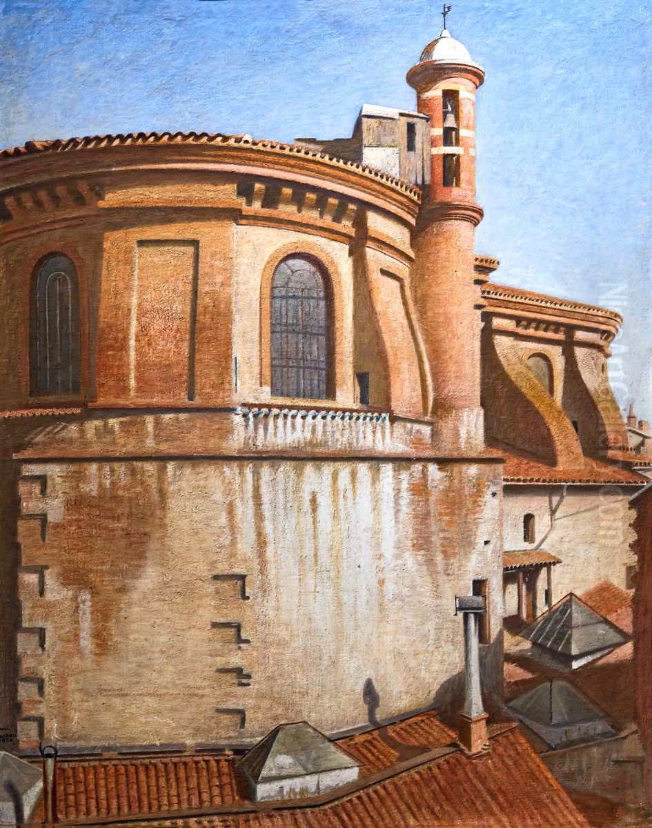L'eglise de la Daurade depuis la cour des beaux-arts (Toulouse) Oil Painting by Henri Rachou