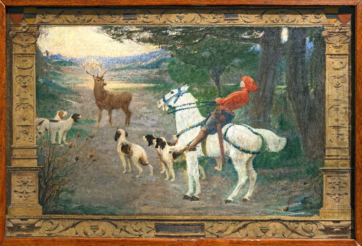 Le Miracle de saint Hubert Oil Painting by Henri Rachou