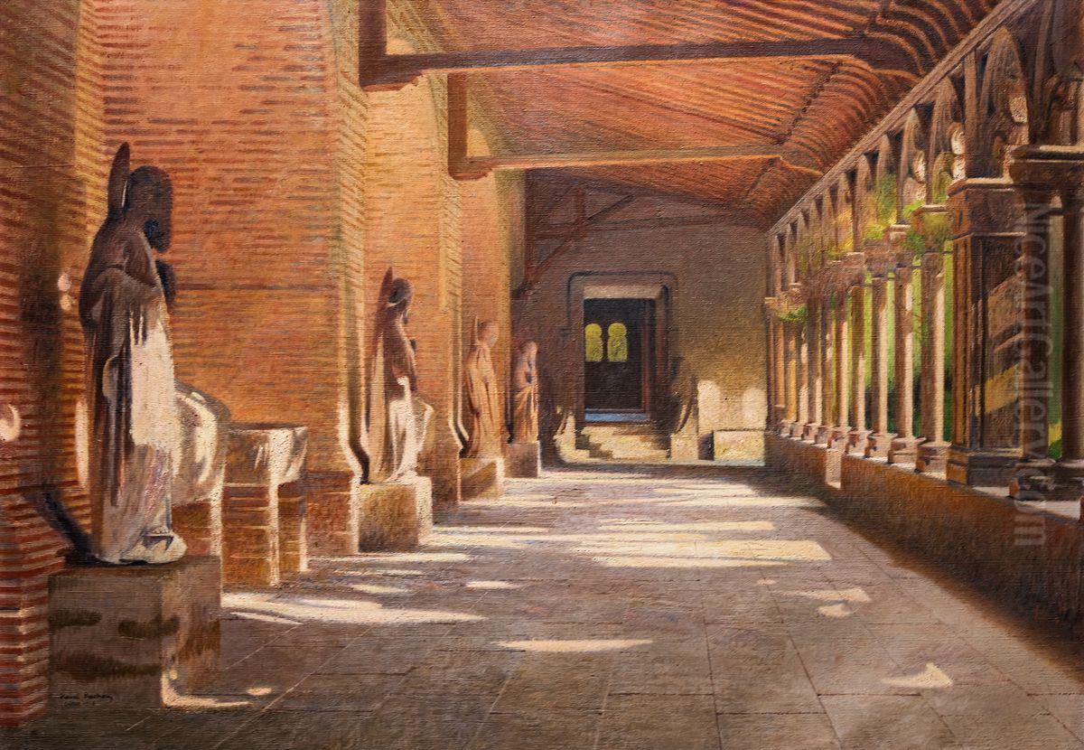 Une Galerie du cloitre des Augustins Oil Painting by Henri Rachou