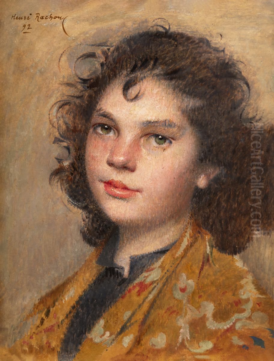 Portrait de fillette Oil Painting by Henri Rachou