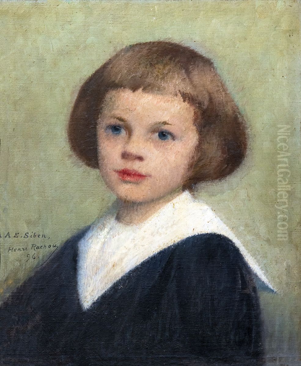 Portrait of Paul Siben as a child Oil Painting by Henri Rachou