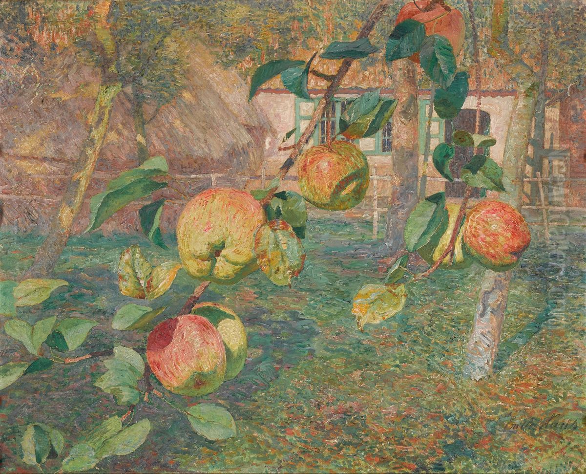 The Apple Orchard Oil Painting by Emile Claus