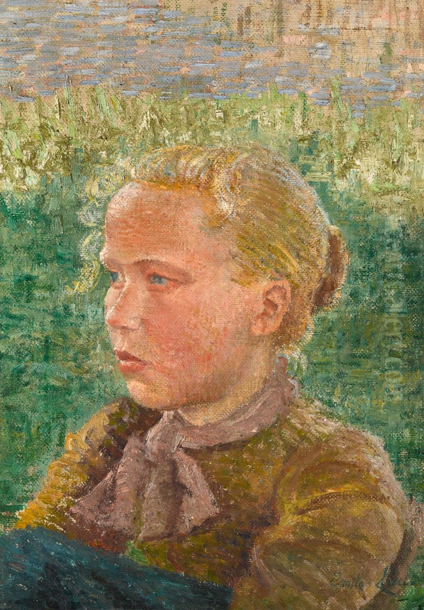 Blond meisje Oil Painting by Emile Claus