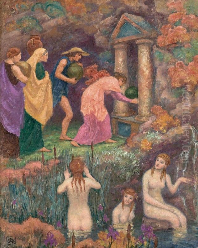 Offering to the Nymphs Oil Painting by Rupert Charles Bunny