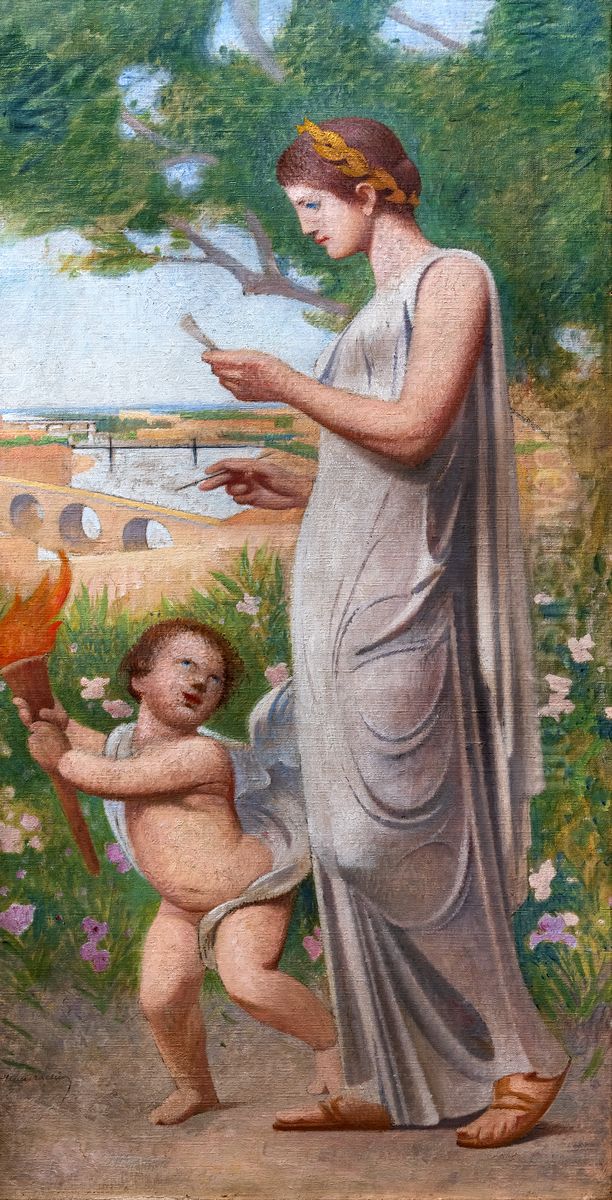 Allegory of Knowledge Oil Painting by Henri Rachou