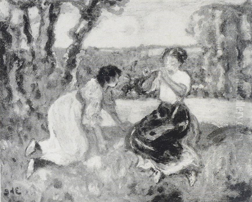 Zwei Madchen im Grunen Oil Painting by Georges d'Espagnat