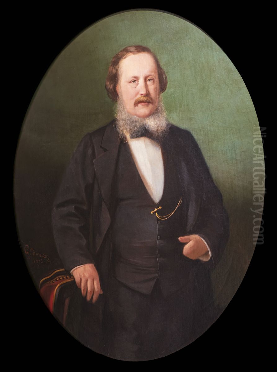 Man with white beardFrancais:Homme au collier blancItaliano:Uomo con la barba bianca Oil Painting by Gabriel Durand