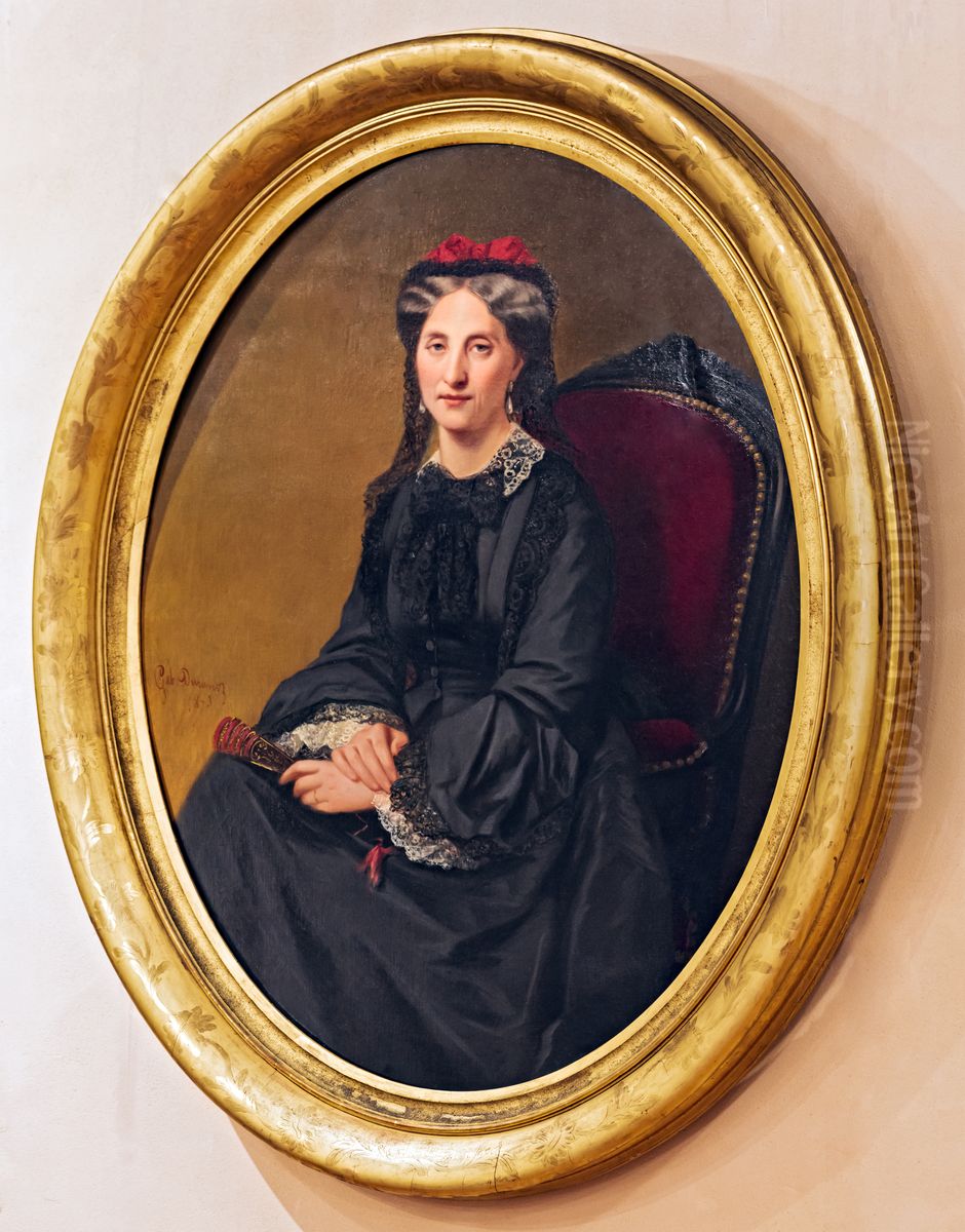 Woman with a Fan Oil Painting by Gabriel Durand