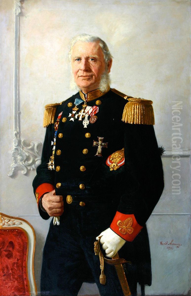 Portraet af kontreadmiral Martin Andreas Wulff. Oil Painting by Carl F. Andersen