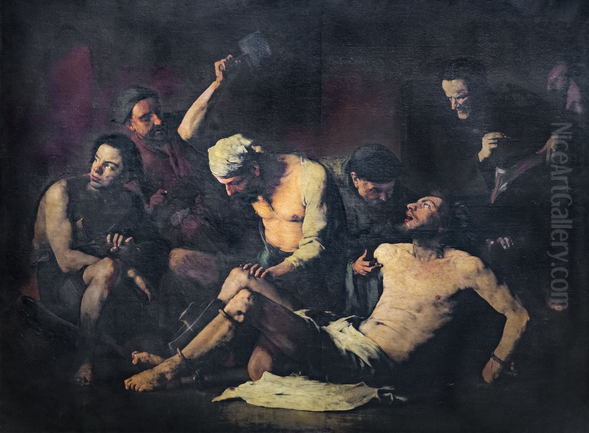 The torture of the cornersalso saysThe torture of Alonso Cano Oil Painting by Augustin Theodule Ribot