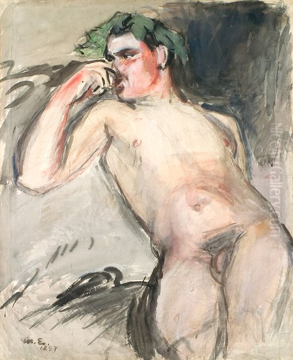 Bakkantti Oil Painting by Magnus Enckell