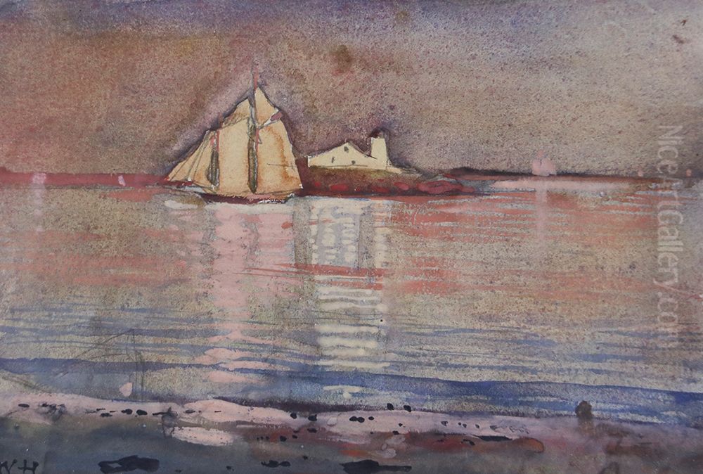 Gloucester Harbor and Ten Pound Island Oil Painting by Winslow Homer