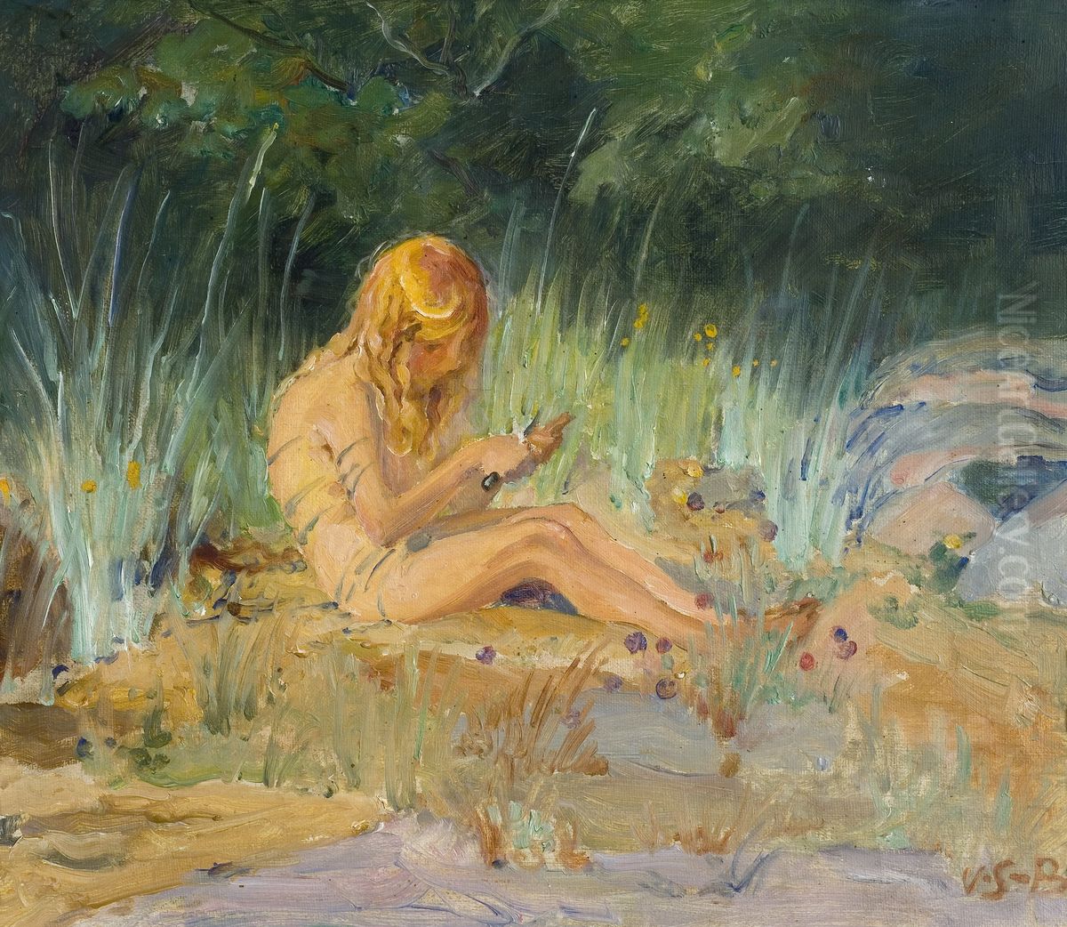 Antti rannalla Oil Painting by Venny Soldan-Brofeldt