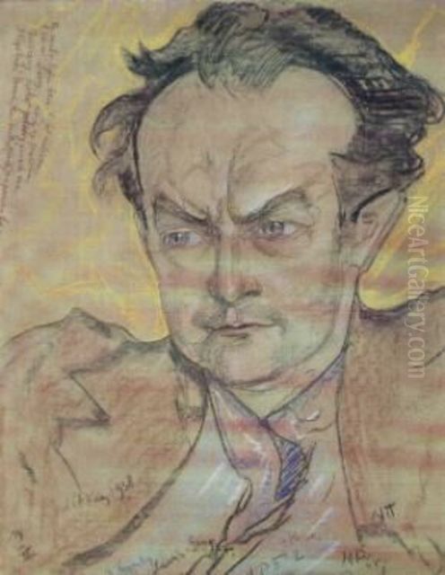 Portret Stefana Szumana Oil Painting by Stanislaw Ignacy Witkiewicz (Witkacy)