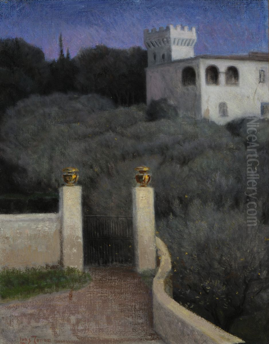 Aften ved en florentinsk villa Oil Painting by Lars Jorde