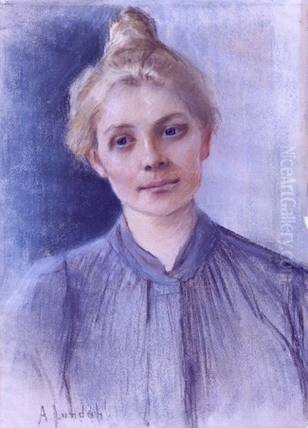 Ida Aalbergin muotokuva Oil Painting by Amelie Lundahl
