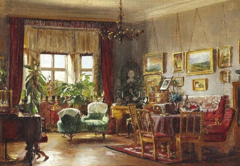 Interior from the artist's childhood home in Strandgade 30 in Christianshavn, Oil Painting by Peder Severin Kroyer