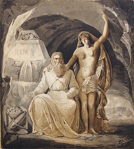 Decorative panel Oil Painting by Manuel De Araujo Porto-Alegre