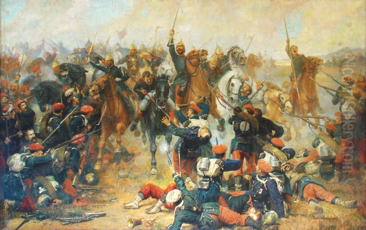Batalla de Trevino. Oil Painting by Victor Morelli Sanchez-Gil
