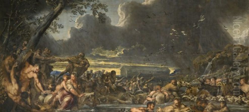The Great Flood Oil Painting by Pietro Liberi