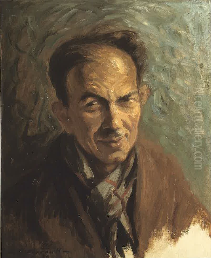 The Artist's Last Autoportrait. Oil Painting by Moustafa Farroukh