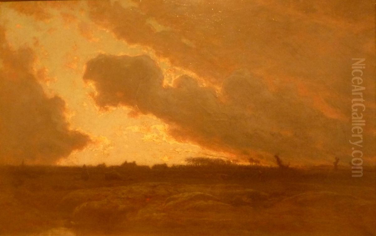 Soir en Plouneventer Oil Painting by Jean-Edouard Dargent