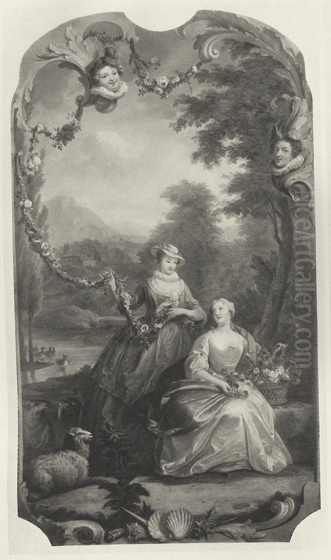 Musikalische Unterhaltung Oil Painting by Antoine Coypel