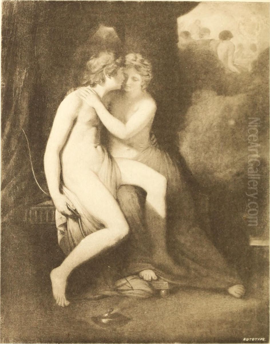 Cupid and Psyche Oil Painting by George Romney