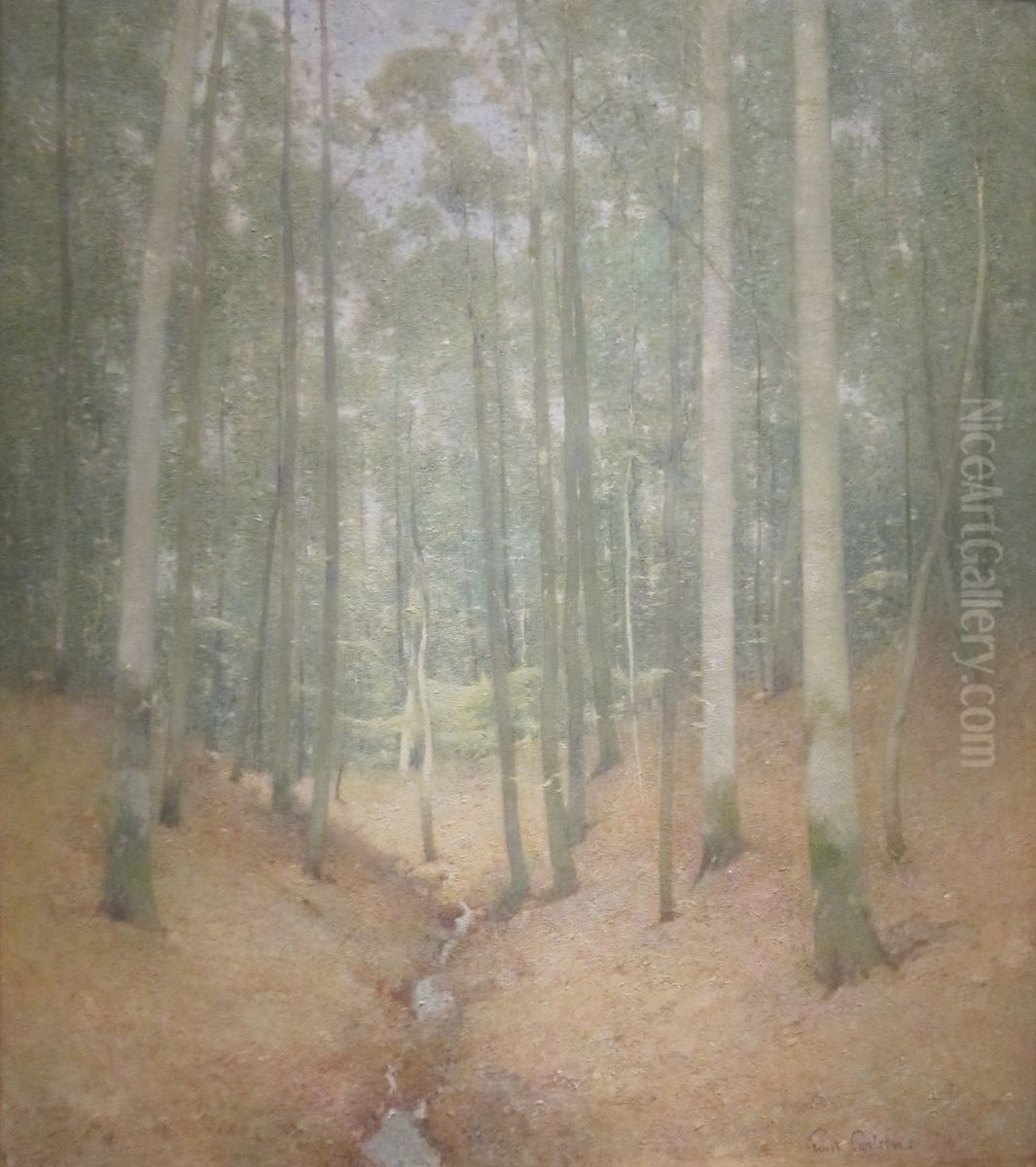 Wood Interior Oil Painting by Emil Carlsen