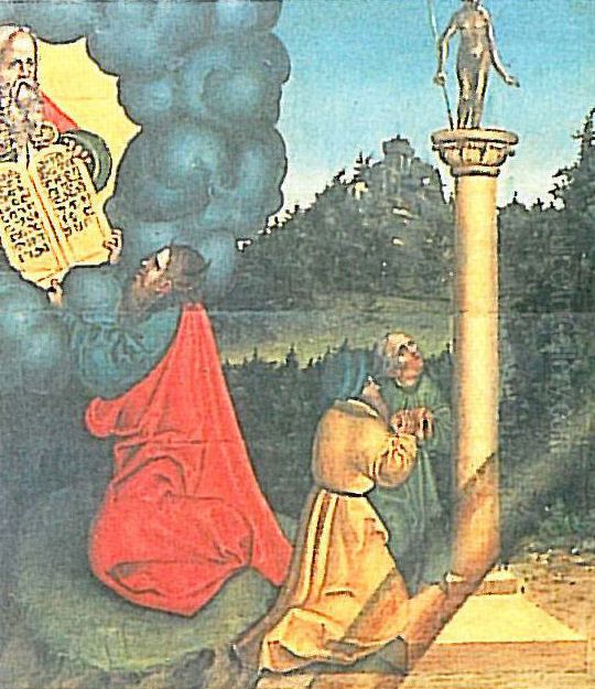 1st Commandment detail Oil Painting by Lucas Cranach the Elder