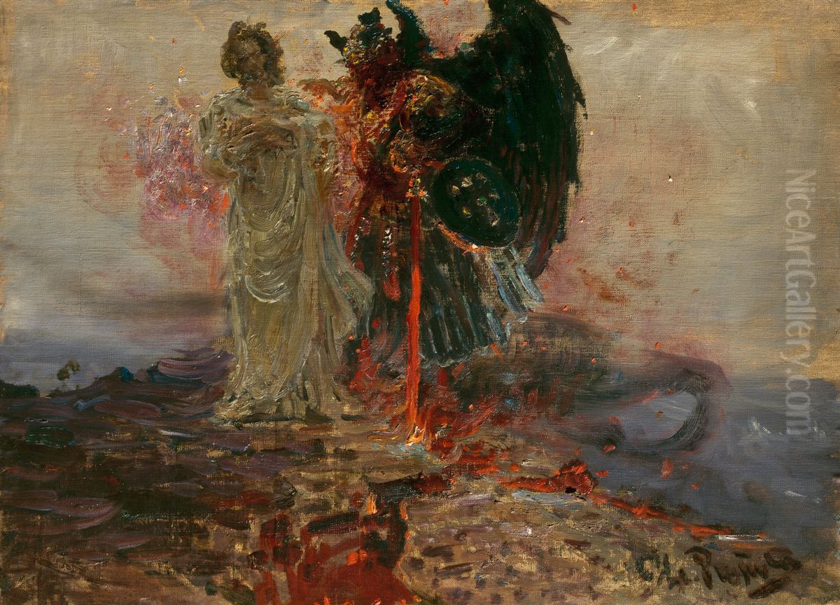 Get Thee Behind Me, Satan Oil Painting by Repin Iliya