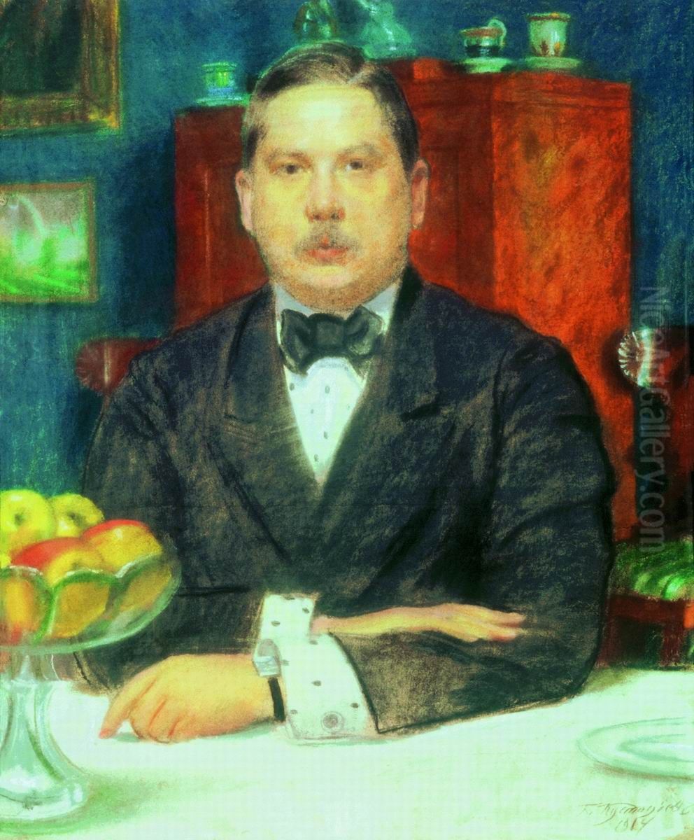 Portrait of Konstantin Somov Oil Painting by Boris Kustodiev