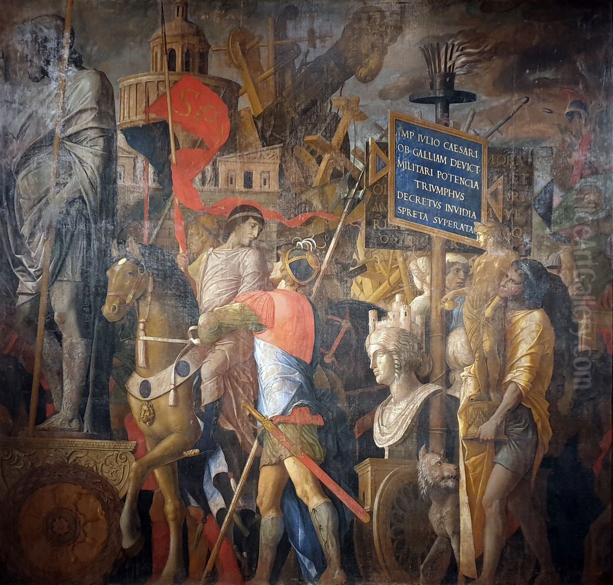 The Bearers of Standards and Siege Equipment Oil Painting by Andrea Mantegna