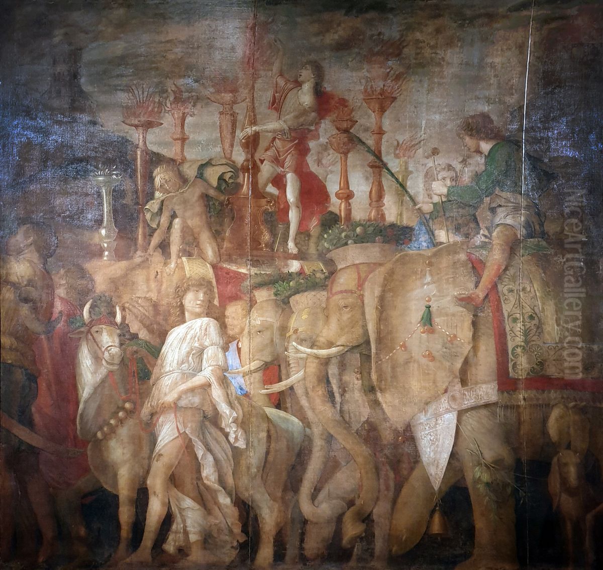 The Elephants Oil Painting by Andrea Mantegna