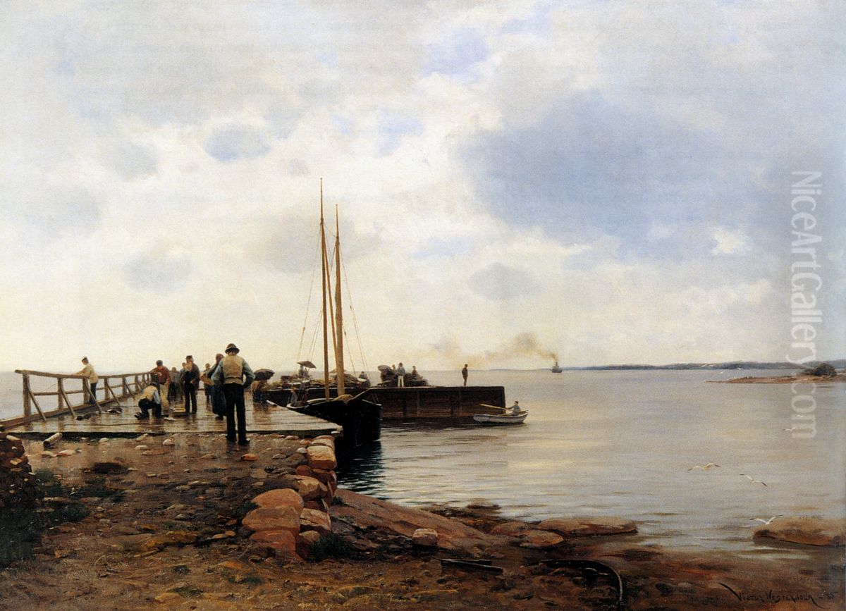 Eckero Oil Painting by Victor Westerholm