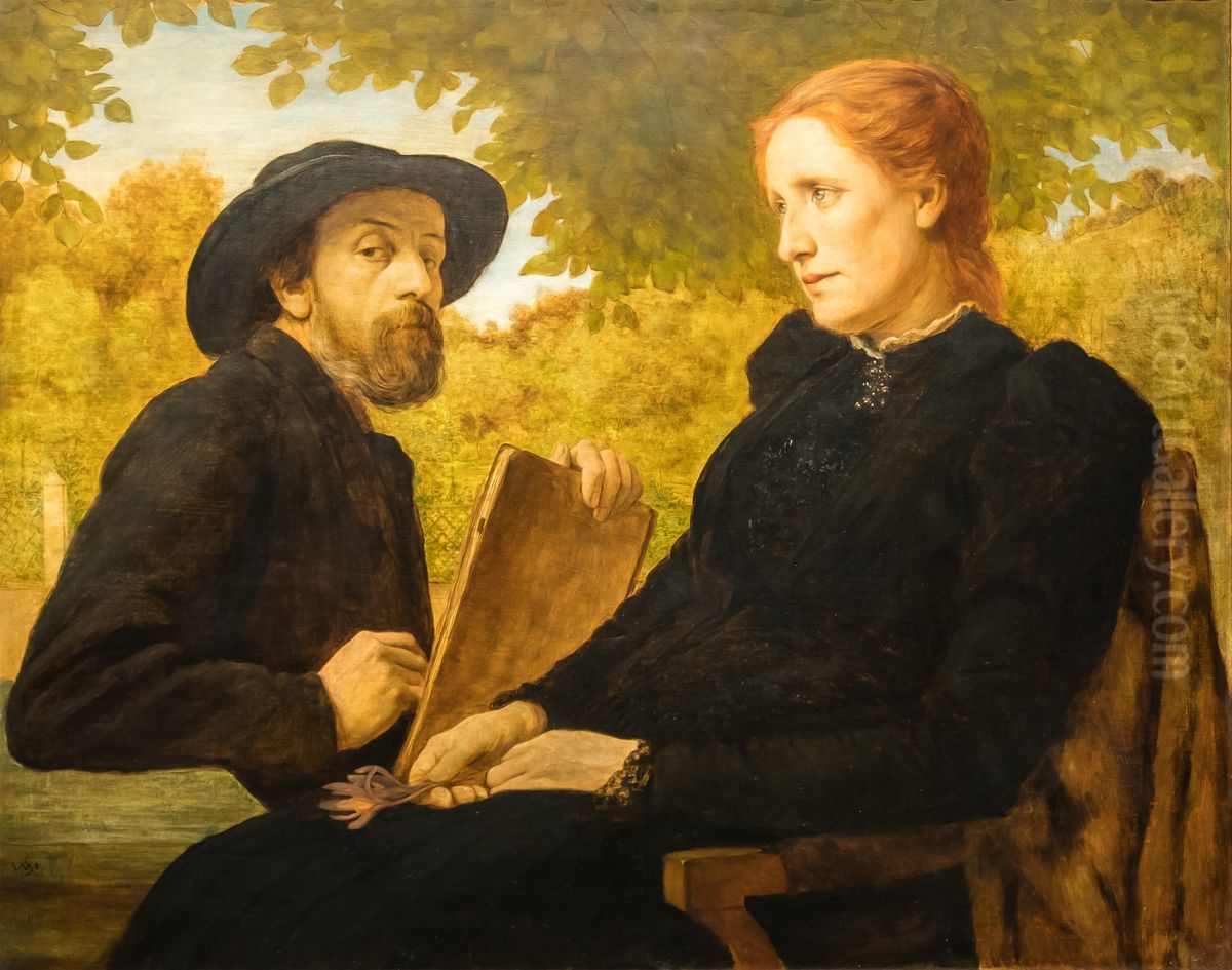 Selbstbildnis des Malers mit seiner Frau Oil Painting by Wilhelm Steinhausen