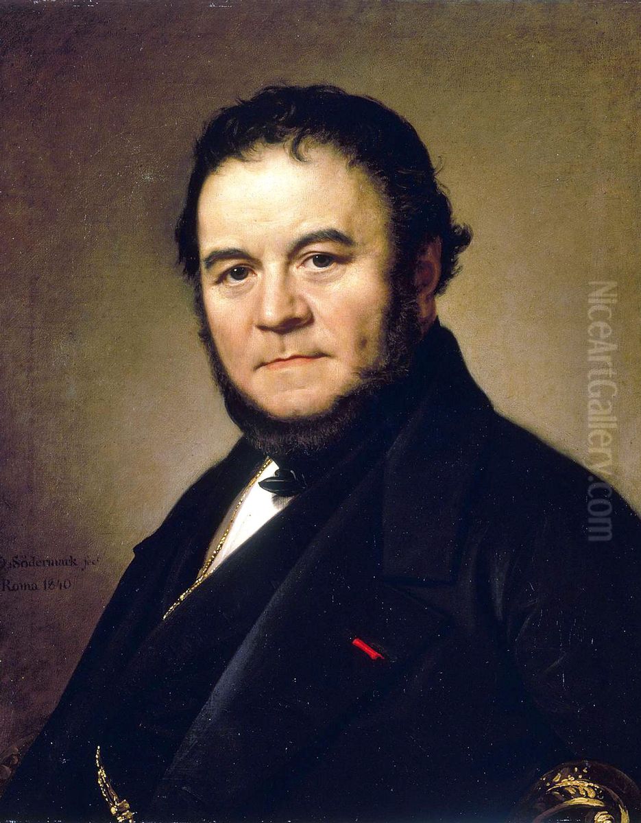 Marie-Henri Beyle, dit Stendhal (1783-1842) Oil Painting by Olof Johan Sodermark