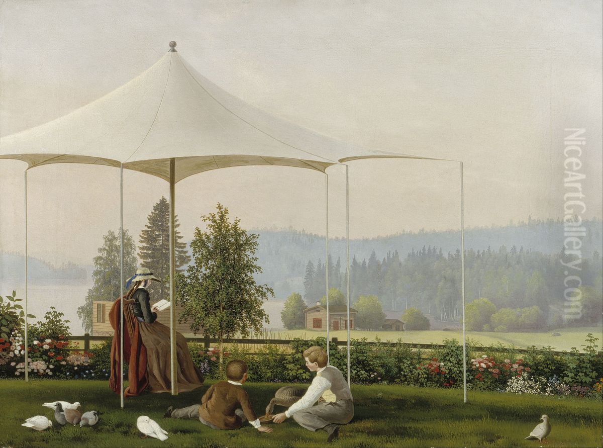In the Garden of Haminalahti Oil Painting by Ferdinand von Wright