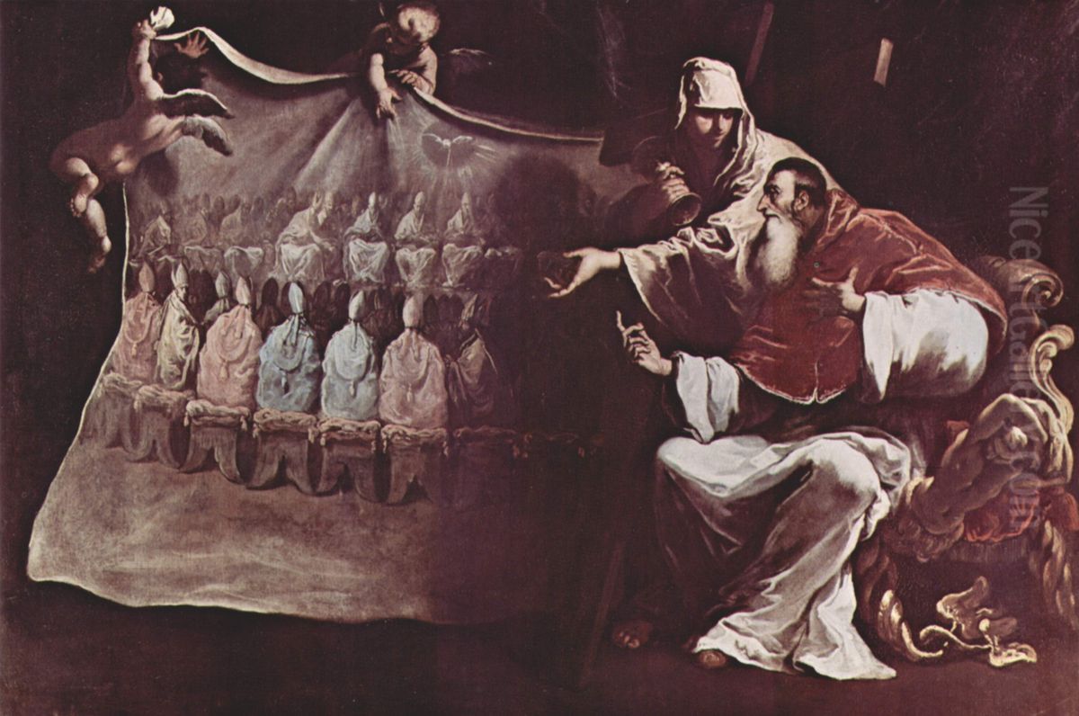 Paul III inspired by faith to summon the Council of Trent Oil Painting by Sebastiano Ricci