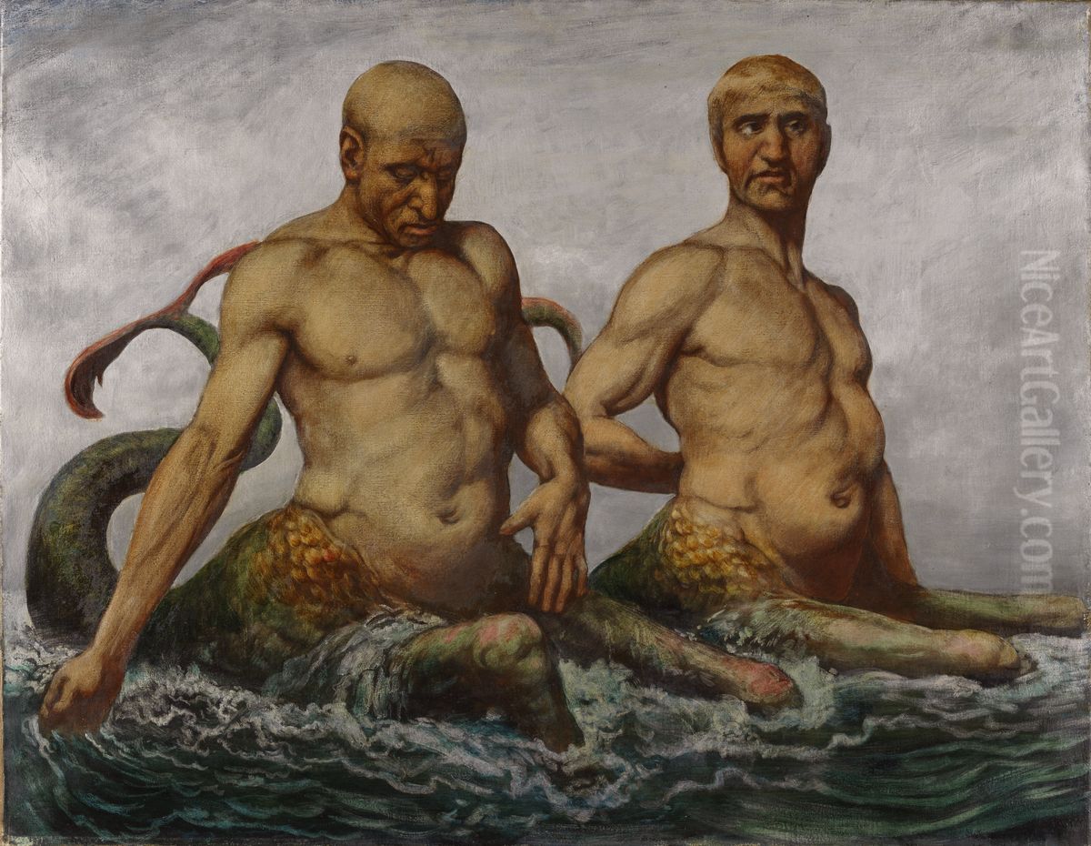 Meermanner Oil Painting by Hans Thoma